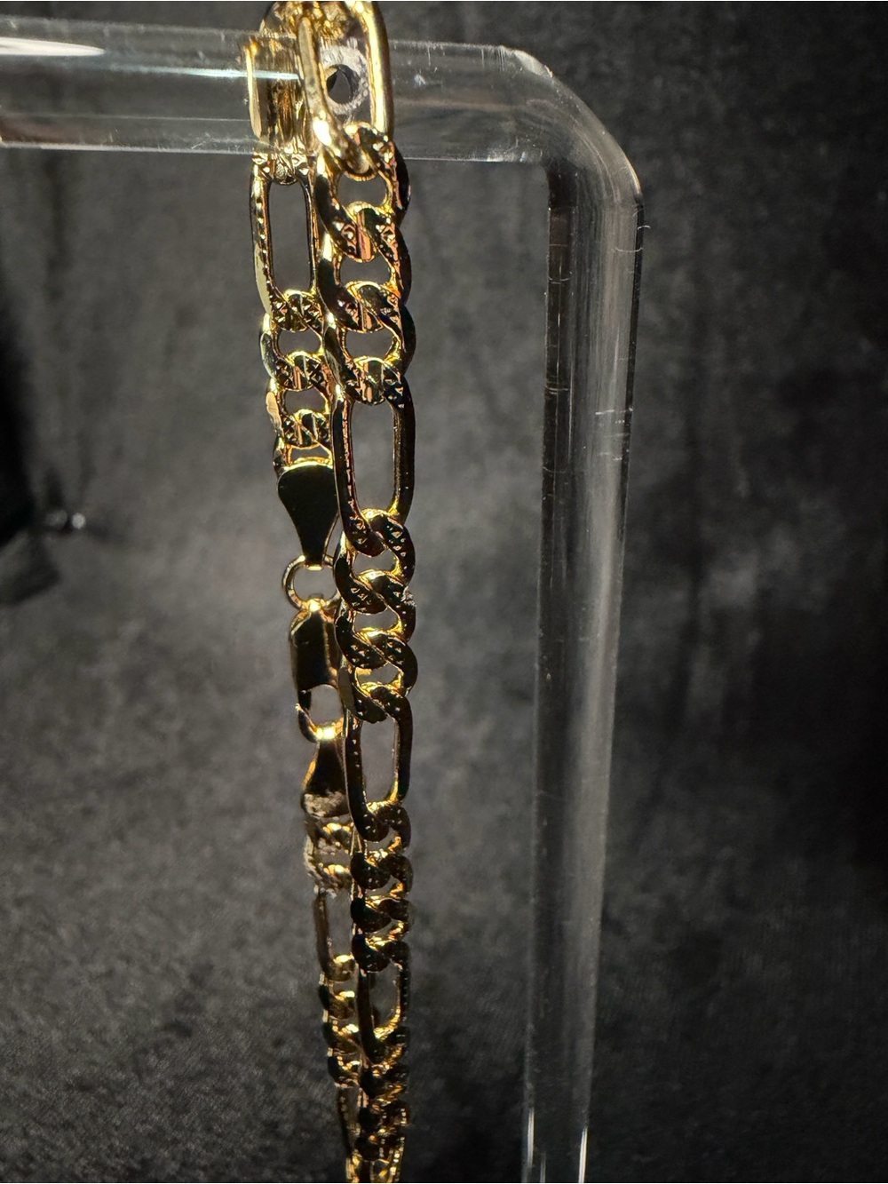 Figaro Diamond Cut 8in 5MM 14K Stamped bracelet Premium Finish brand new